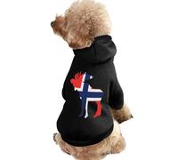 Moose Flag of Norway Pet Suit with Hat Soft Dog Hoodies Breathable Cat Dogs Sweatshirts Outfit S