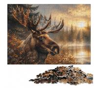 Moose Forest Majesty Classic Wooden Puzzle for Adults, 500 Pieces | A focused indoor hobby: steady puzzle progress at your own pace.