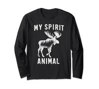 Moose Forest Spirit Animal Vintage Look Long Sleeve T-Shirt