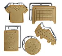 Moose Goods Soccer Cookie Cutter Set of 5 - Soccer Ball & Jersey Shapes & Stamps for Sports-Themed Party