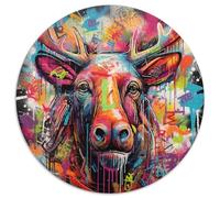 Moose Graffiti Jigsaw Puzzles for Adults, 1000 Piece JigsawPuzzle 1000 Pieces for Adults Family Activity,DIY Home Decor, 67.5x67.5cm
