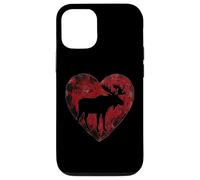 Moose Heart Linocut Wildlife Animal Nature Lover Art Case for iPhone 12/12 Pro