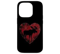 Moose Heart Linocut Wildlife Animal Nature Lover Art Case for iPhone 14 Pro