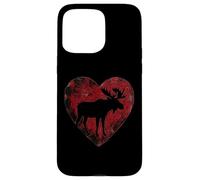 Moose Heart Linocut Wildlife Animal Nature Lover Art Case for iPhone 15 Pro Max