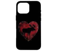 Moose Heart Linocut Wildlife Animal Nature Lover Art Case for iPhone 16 Pro Max