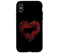Moose Heart Linocut Wildlife Animal Nature Lover Art Case for iPhone X/XS