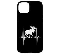 Moose Heartbeat Silhouette Wildlife Nature Case for iPhone 15 Plus