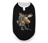 Moose Hiker Dog and Cat Clothes Summer T-Shirt Graphic Vest Sleeveless Pet Tank Top