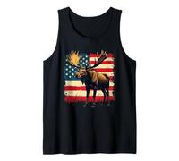 Moose Hunter & Deer Hunting, Moose Lover Elk Season US Flag Tank Top