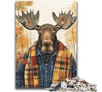 Moose in Autumn Puzzles 1000 Pieces for Adults,Help The Brain Exercise Addictive Toys to Cultivate Patience Unique Challenge Game (38x26cm)