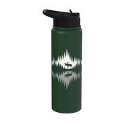 Moose in Forest, Wildlife & Outdoor, Trees Reflection, Moose Stainless Steel Insulated Water Bottle