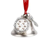 Moose in Winter Day Funny Christmas Bell Ornaments Wing And Heart Christmas Bells with Red Rope for Weddings Parties