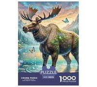 Moose Jigsaw Puzzle Adult And Children 1000 Jigsaws Beautifully Illustrated Fun Activity for Home Birthday Jumbo Age 12+ for Adults 38x26cm/1000pcs