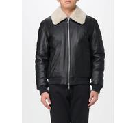 MOOSE KNUCKLES Lamb Leather Bomber Jacket with Shearling Collar - Size: L - male
