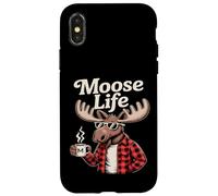 Moose Life Funny Lumberjack Coffee Animal Case for iPhone X/XS