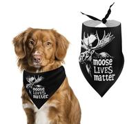 Moose Lives Matter Cute Dog Bandanna Scarf Printed Adjustable Triangle Pet Kerchief for Dogs And Cats