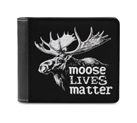 Moose Lives Matter Printed Wallets Bifold Wallet Change Cash Bag with Multiple Card Slots for Men and Women