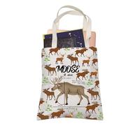 Moose Lover Gift Moose Anatomy Shopping Bag Hunting Moose Wildlife Christmas Birthday Shoulder Bag (Moose)