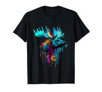 Moose Lovers Colorful Pop Art Beautiful Moose T-Shirt