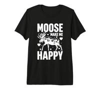 Moose Make Me Happy Lover Forest Wildlife Nature Premium T-Shirt