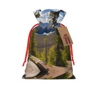 Moose Mountain Pine Tree Print Print Reusable Gift Bags,Drawstring Gift Bags For Jewelry And Gifts,For Festive Occasions