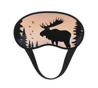 Moose Mountain Pine Tree Sleep Mask for Side Sleeper, Blackout Eye Mask for Women Men, Zero Pressure Sleeping Masks Soft Breathable Eye Cover Comfortable Blindfold Eyeshade for Night Sleep