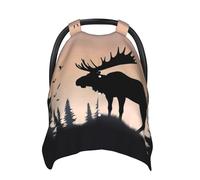 Moose Mountain Pine Tree Wilderness Baby Car Seat Canopy Cover, Multi Use Breathable Nursing Breastfeeding Covers for Mom Soft Stroller Sun Shade Newborn Shower Gift