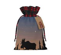 (Moose Mountain Pine Tree Wilderness) Drawstring Gift Bags Holiday Present Goody Bags For Xmas Party S
