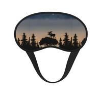 Moose Mountain Pine Tree Wilderness Premium Eye Mask â€“ Soft Satin Sleep Mask with Full-Print Front Design, 100% Polyester Shade Eye Cover for Travel, Meditation, Yoga & Night Rest