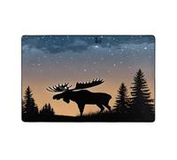 (Moose Mountain Pine Tree Wilderness) Printed Area Rugs for Living Room,Bedroom and Office 60 X 39 in Floor Mat, Soft Non-Slip Modern Indoor Carpets.