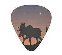 Moose Mountain Pine Tree Wilderness Printed Guitar Picks,12 Pack Personalized Guitar Picks For Bass Acoustic Guitar Electric Guitar Includes 0.46mm/0.71mm/ 0.96mm