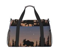 Moose Mountain Pine Tree Wilderness Travel Duffel Bag Large Foldable Waterproof Overnight Bag Beach Swim Bags Pool Sports Gym