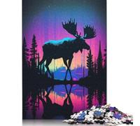 Moose of The North Adult Jigsaw Puzzles 1500 Pieces 100 Percent Recycled Woodboard Mind Puzzles for Adults for Boy Or Girl 1500pcs (85x57cm)