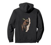Moose on the Rocks | Funny Bouldering Animal Graphic for Pullover Hoodie