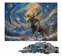 Moose Over The Moon Wooden Puzzle for Adults, Hobby Gift, 1000 Pieces | For adults: Puzzle for Adults - New Year gift for puzzle lovers with tabletop activity for adults.