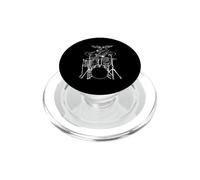 Moose Playing Drums Animal Drummer Funny Musician Music Band PopSockets PopGrip for MagSafe