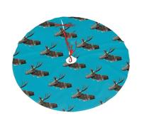 Moose Printing Christmas Tree Skirt For Halloween,Snow Christmas Decorations For Holiday Trees Ornaments
