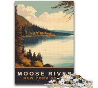 Moose River Jigsaw Puzzles for Adults Teenagers Jigsaws Puzzle,Help The Brain Exercise Addictive Toys to Cultivate Patience Great Gift (50x75cm)