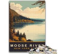 Moose River Jigsaw Puzzles for Teenagers 1000 Piece Puzzle,family Fun Games Is Ideal As A Gift for The Whole Family (38x26cm)