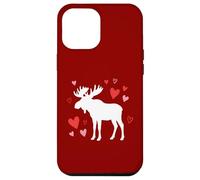 Moose Silhouette Heart Valentine's Day Cute Forest Art Case for iPhone 12 Pro Max
