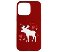 Moose Silhouette Heart Valentine's Day Cute Forest Art Case for iPhone 15 Pro Max