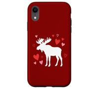 Moose Silhouette Heart Valentine's Day Cute Forest Art Case for iPhone XR