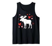Moose Silhouette Heart Valentine's Day Cute Forest Art Tank Top