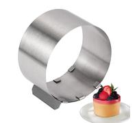 Moose Sling Mold - Stainless Steel Ring Mold for Cake and Mousse | Reusable Dessert Moose Mold, Bakeware Tool for Cake Molding, Bakery Adjustable Cake Ring, 4" Cake Ring, Height Adjustable 10cm