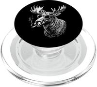 Moose Smoking Cigarette Alaska PopSockets PopGrip for MagSafe