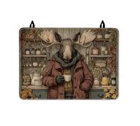 Moose Stove Top Cover for Electric Stove, Rustic Autumn Cup Scarf Fall Brown Waterproof Flat Top Electric Protector Mat Kitchen Cooking Essentials 28x20 Inch