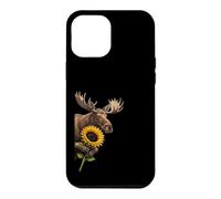 Moose Sunflower Peeking From Side Wildlife Animal Case for iPhone 12 Pro Max