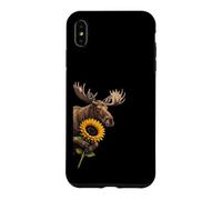 Moose Sunflower Peeking From Side Wildlife Animal Case for iPhone XS Max