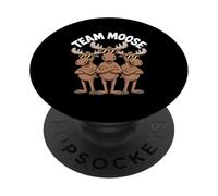 Moose Team Funny Cartoon Antlers Forest Animal Canadian PopSockets Adhesive PopGrip