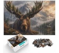 Moose The Ancient Warden of the Green Wilds Jigsaw Puzzle, 1000 Piece | For rainy days and slower weekends: Adult jigsaw puzzle with 1000 pieces creates a longer, more absorbing puzzle session.